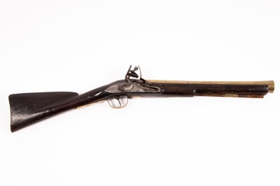 Lot 376 - A flintlock blunderbuss with brass barrel and...