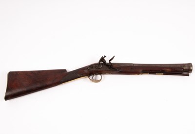 Lot 377 - A flintlock blunderbuss with steel barrel...