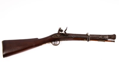 Lot 380 - A flintlock blunderbuss with brass trigger...