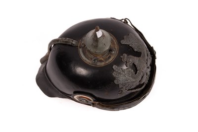 Lot 384 - An Imperial German Pickelhaube leather helmet,...