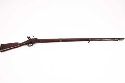 Lot 388 - A flintlock rifle, the side plate engraved...