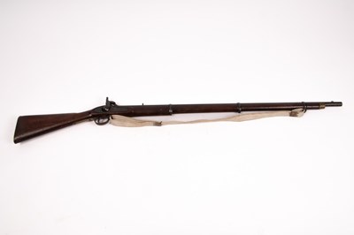 Lot 389 - An Enfield percussion cap rifle with brass...