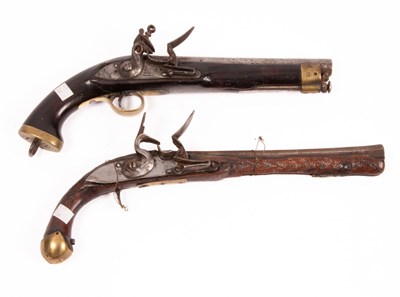 Lot 405 - A flintlock pistol with lion rampant and Tower...