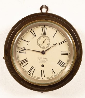 Lot 468 - A bulkhead timepiece, the painted dial signed...