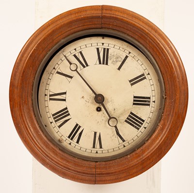 Lot 486 - A circular oak eight-day wall clock, 50cm...