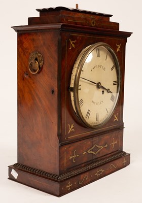 Lot 487 - An Irish mahogany cased bracket clock, the...
