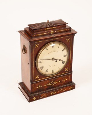 Lot 487 - An Irish mahogany cased bracket clock, the...