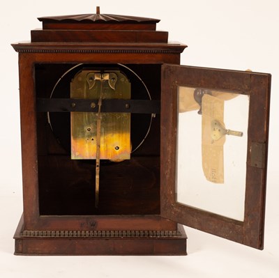 Lot 487 - An Irish mahogany cased bracket clock, the...
