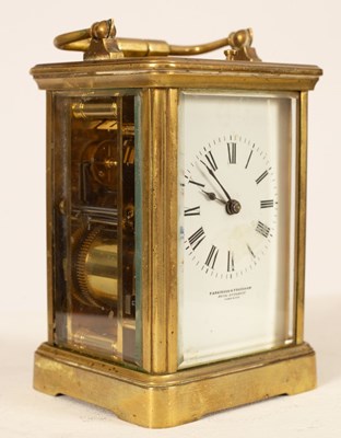Lot 488 - A gilt brass cased carriage clock with repeat...