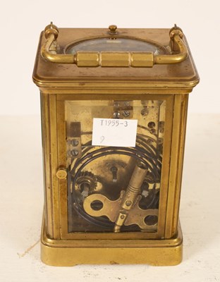 Lot 488 - A gilt brass cased carriage clock with repeat...