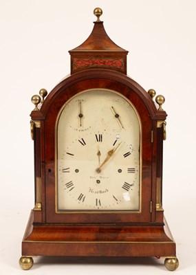 Lot 494 - A mahogany musical bracket clock with a ten...