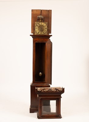 Lot 496 - A Quaker thirty-hour oak longcase clock, the 9...