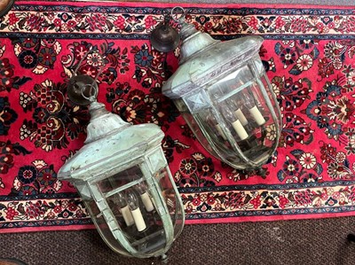 Lot 507 - A pair of octagonal shaped copper garden...