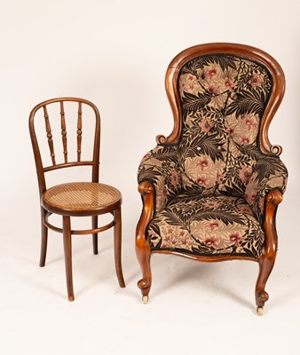 Lot 525 - A Victorian mahogany upholstered nursing chair,...