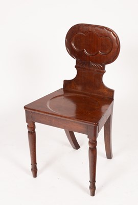 Lot 531 - A mahogany hall chair, 87cm high and a...