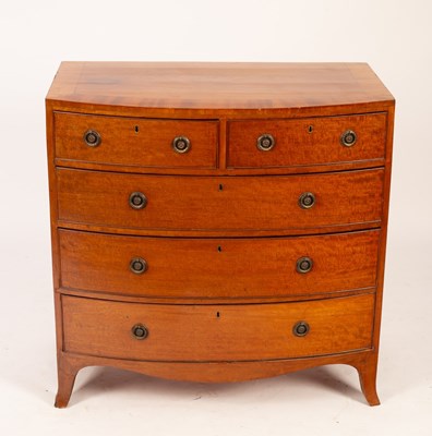 Lot 534 - A mahogany bow fronted chest of two short and...