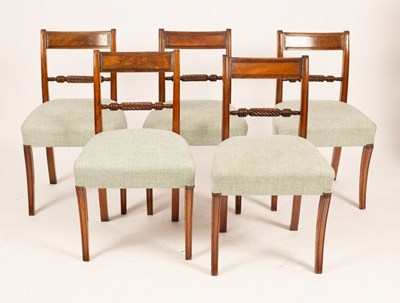 Lot 539 - A set of six Regency mahogany dining chairs...