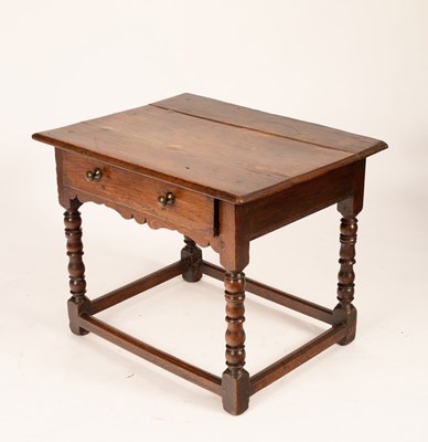 Lot 542 - An oak side table, late 17th Century, single...