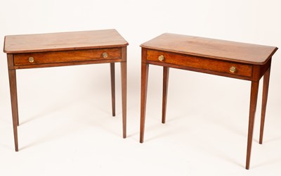 Lot 544 - A pair of 19th Century mahogany side tables,...