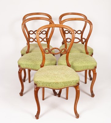 Lot 571 - Five Victorian single chairs with interwoven...