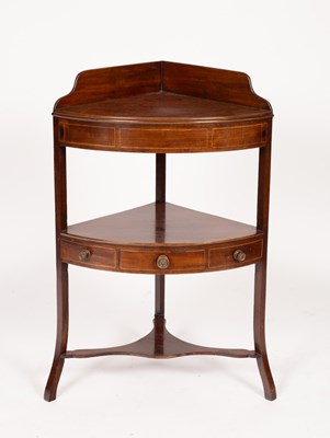 Lot 592 - A late Regency mahogany corner washstand, 60cm...