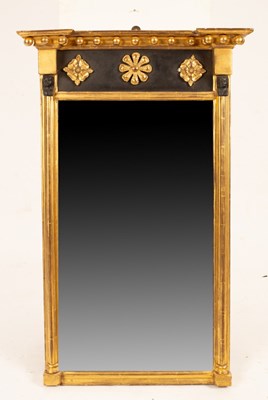 Lot 620 - A Regency gilt framed pier glass, with ball...