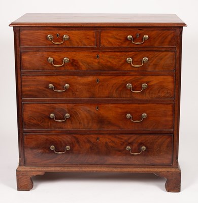 Lot 636 - A George III mahogany chest fitted two short...