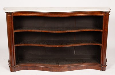 Lot 638 - A Victorian rosewood serpentine bookcase, with...