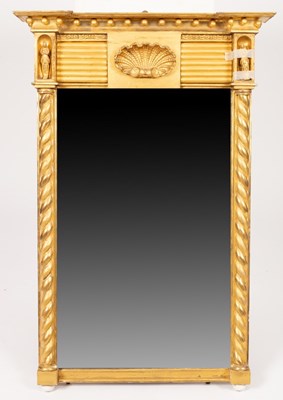 Lot 647 - A Regency gilt framed pier glass with ball...