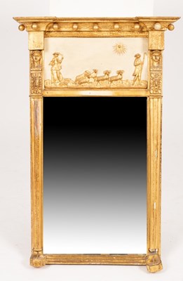 Lot 648 - A Regency gilt framed pier glass with ball...