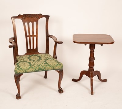 Lot 652 - A country Chippendale open armchair, with...