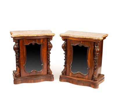 Lot 653 - A pair of Victorian Rosewood specimen cabinets,...