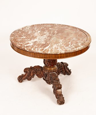 Lot 667 - A 19th Century French circular marble top...