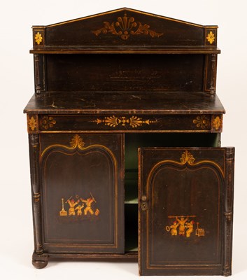 Lot 668 - A Victorian painted pine chiffonier, the shelf...