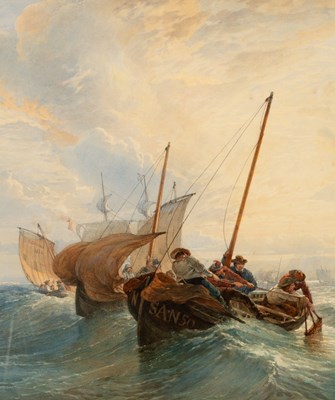 Lot 801 - Edward Duncan (1803-1882)/Fishing Boats in a...