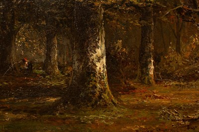 Lot 834 - Joseph Thors (1835-1920)/Woodland Scene/with...