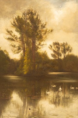 Lot 844 - Haries Brown/Lakeside Landscape with...