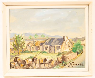 Lot 856 - Brian Campbell/Village in Donegal/signed/oil...