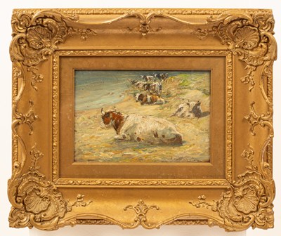 Lot 857 - George Smith (1870-1934)/Lying Cattle beside a...