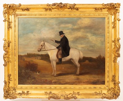 Lot 909 - English School, circa 1830/Gentleman on a Grey...