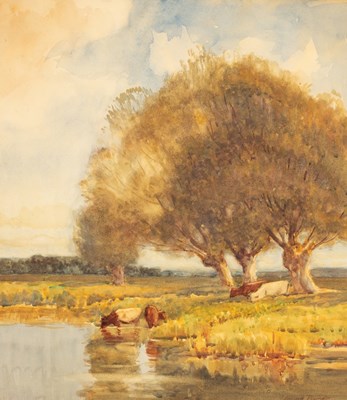 Lot 1021 - Edward Brook (20th Century)/Landscape/cattle...