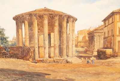 Lot 1022 - Stefano Donadi (1844-1911)/Temple of Hercules...