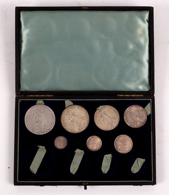 Lot 3 - An 1887 proof set of Victoria silver coins,...