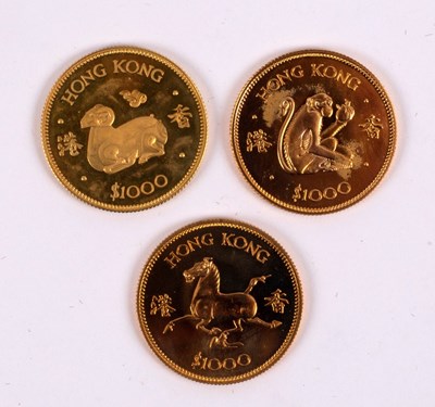 Lot 7 - A Hong Kong $1000 gold coin for the Year of...