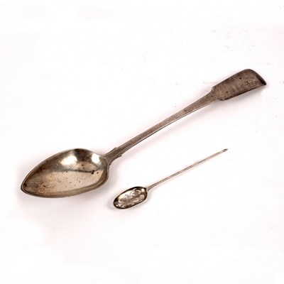 Lot 69 - A George III provincial silver basting spoon,...