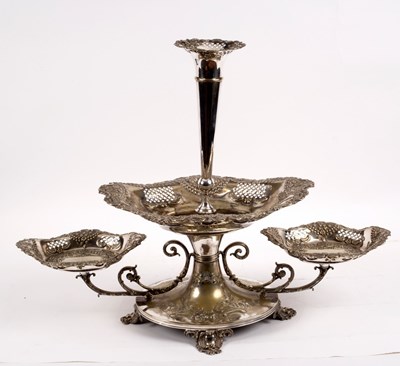 Lot 87 - An Edwardian silver plated epergne, Mappin &...