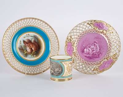 Lot 116 - Two Minton pierced dessert plates, mid to late...