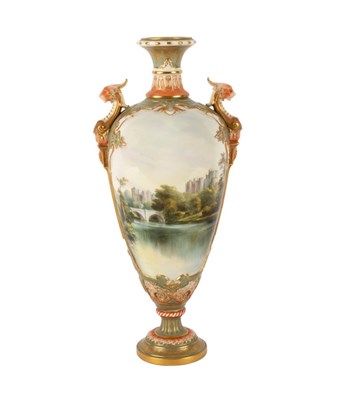 Lot 138 - A Royal Worcester topographical oviform...