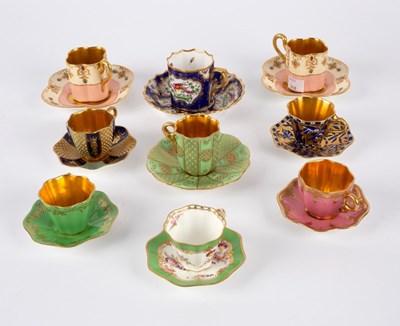 Lot 151 - Nine Copeland demitasse cabinet cups and...