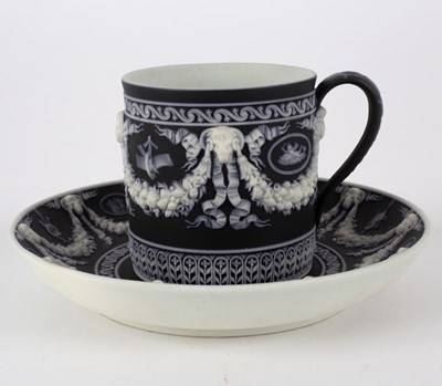 Lot 156 - A Wedgwood Jasperware two-colour coffee can...